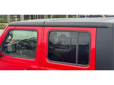 Side Roof Accent Trim; Raw Carbon Fiber (20-24 Jeep Gladiator JT)