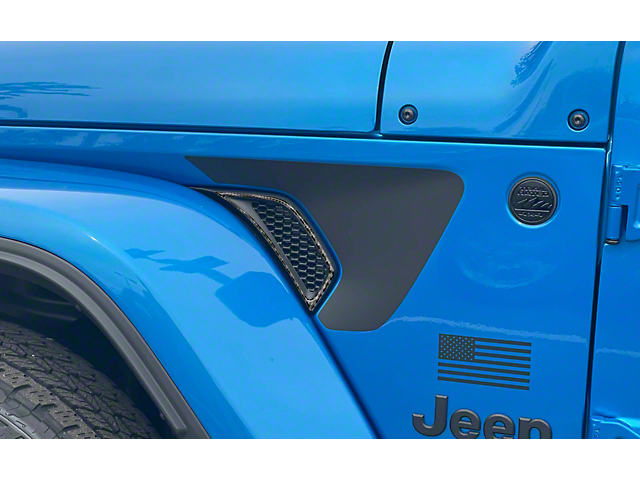 Side Vender Vent Accent Trim; Domed Carbon Fiber (20-22 Jeep Gladiator JT)