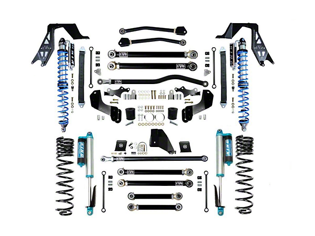 EVO Manufacturing 6.50-Inch Fusion Suspension Lift Kit with King Compression Adjuster Coil-Overs (20-23 3.6L Jeep Gladiator JT)