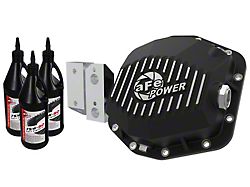 AFE Pro Series Rear Differential Cover with 75w-90 Gear Oil; Black; Dana M220 (20-23 Jeep Gladiator JT, Excluding Launch Edition, Mojave, Rubicon)