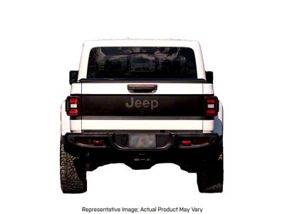 Tailgate Wrap Graphic; Matte Black with Green Outline (20-24 Jeep Gladiator JT)