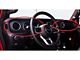 Mopar Driver Side Dashboard Panel Trim; Black Leather with Red Stitching (20-24 Jeep Gladiator JT)