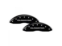 MGP Black Caliper Covers with Gladiator Logo; Front and Rear (20-23 Jeep Gladiator JT w/o eTorque)
