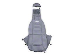Sideless Seat Cover with Jeep Logo; Gray (Universal; Some Adaptation May Be Required)