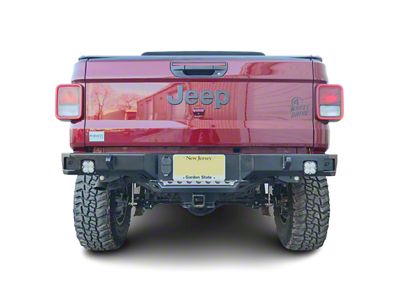 Chassis Unlimited Octane Series Rear Bumper; Not Pre-Drilled for Backup Sensors; Black Textured (20-24 Jeep Gladiator JT)