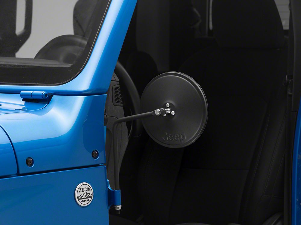 Jeep Licensed by RedRock Round Adventure Mirrors with Molded Jeep Logo