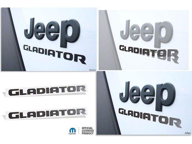 GLADIATOR Fender Overlay Decals; Dark Charcoal Metallic (20-24 Jeep Gladiator JT)