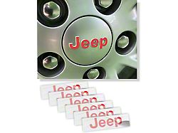 JEEP Center Cap Overlay Decals; Flat Black (20-23 Jeep Gladiator JT)