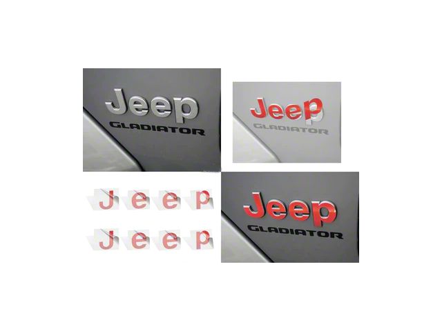 JEEP Fender Emblem Overlay Decals; Dark Charcoal Metallic (20-24 Jeep Gladiator JT)