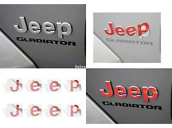 JEEP Fender Emblem Overlay Decals; Red (20-23 Jeep Gladiator JT)