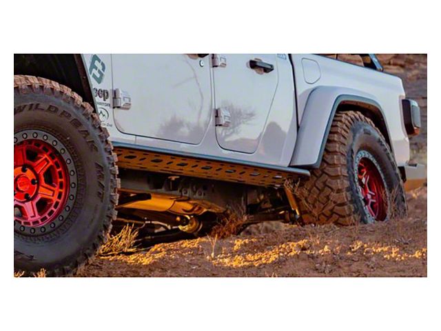 Expedition One Rocker Guards; Textured Black (20-24 Jeep Gladiator JT)