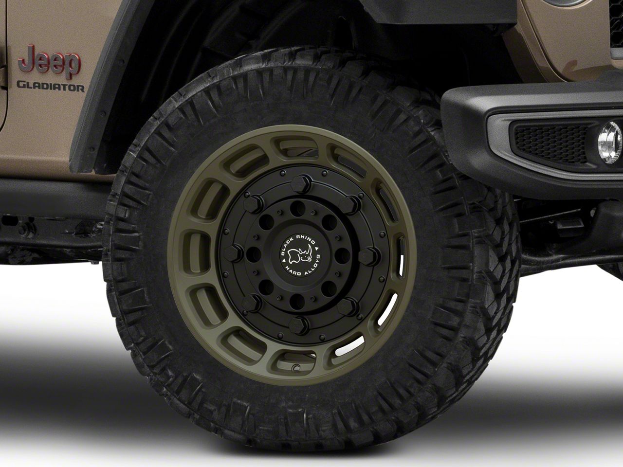 17x8.5 Black Rhino Warthog Matte Olive Dab Green w/Black Center