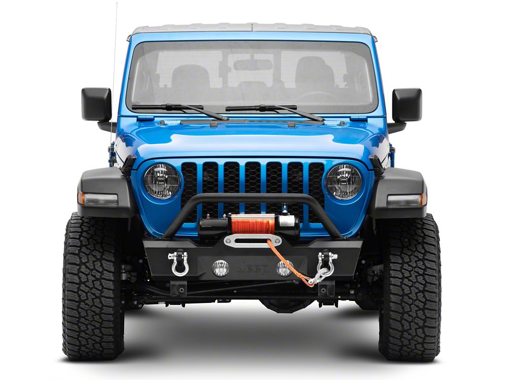 Jeep Licensed by RedRock Stubby Front Winch Bumper with Jeep