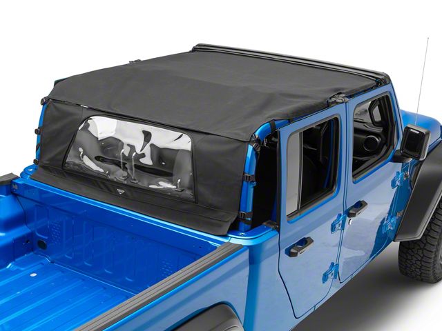 MasterTop Bimini Top Plus with Integrated Black Grab Handles/Wind Stopper Combo; MasterTwill (20-24 Jeep Gladiator JT)