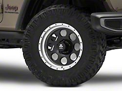 Mammoth 8 Aluminum Simulated Beadlock Black Wheel; 17x9 (20-23 Jeep Gladiator JT)