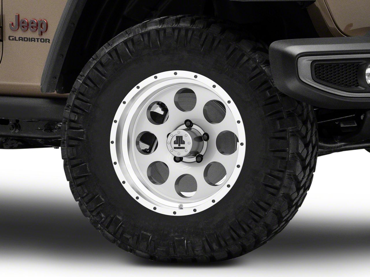 Mammoth Jeep Gladiator Aluminum Simulated Beadlock Anthracite Wheel; 17x9  J133192 (20-23 Jeep Gladiator JT) Free Shipping