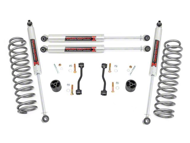 Rough Country 2.50-Inch Coil Spring Leveling Kit with M1 Monotube Shocks (20-24 3.6L Jeep Gladiator JT)