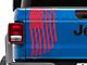 SEC10 Vertical Tailgate Distressed Flag Decal; Red (20-24 Jeep Gladiator JT)