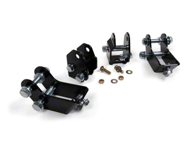 JKS Manufacturing Front and Rear Shock Extension Bracket Kit for 0 to 2.50-Inch Lift (20-24 Jeep Gladiator JT, Excluding Mojave)