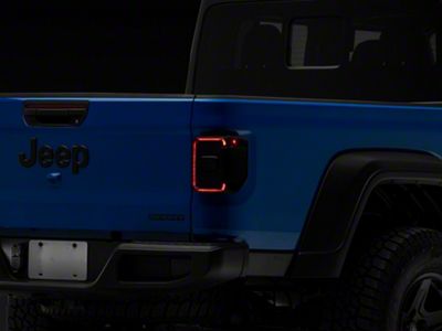 XK Glow LED Tail Lights; Black Housing; Dark Smoked Lens (20-24 Jeep Gladiator JT w/ Factory Halogen Tail Lights)