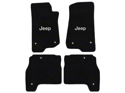 Lloyd All-Weather Carpet Front and Rear Floor Mats with Jeep Logo; Black (20-23 Jeep Gladiator JT)