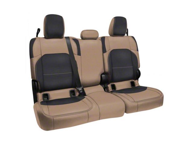 PRP Rear Bench Seat Cover; Black and Tan (20-24 Jeep Gladiator JT w/ Cloth Interior)
