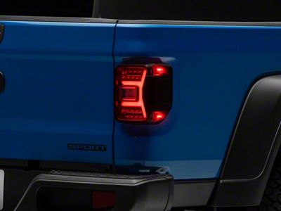 Renegade Series Sequential LED Tail Lights; Black Housing; Red Lens (20-23 Jeep Gladiator JT w/ Factory Halogen Tail Lights)