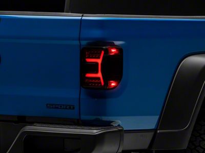 Renegade Series Sequential LED Tail Lights; Black Housing; Smoked Lens (20-23 Jeep Gladiator JT w/ Factory Halogen Tail Lights)