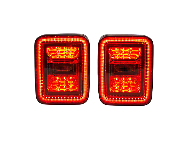 American Modified LED Tail Lights; Black Housing; Smoked Lens (20-23 Jeep Gladiator JT w/ Factory Halogen Tail Lights)