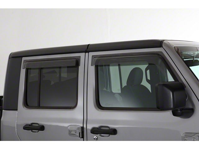 Ventguard Window Deflectors; Front and Rear; Carbon Fiber Look (20-24 Jeep Gladiator JT)