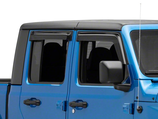 Ventguard Window Deflectors; Front and Rear; Smoked (20-24 Jeep Gladiator JT)