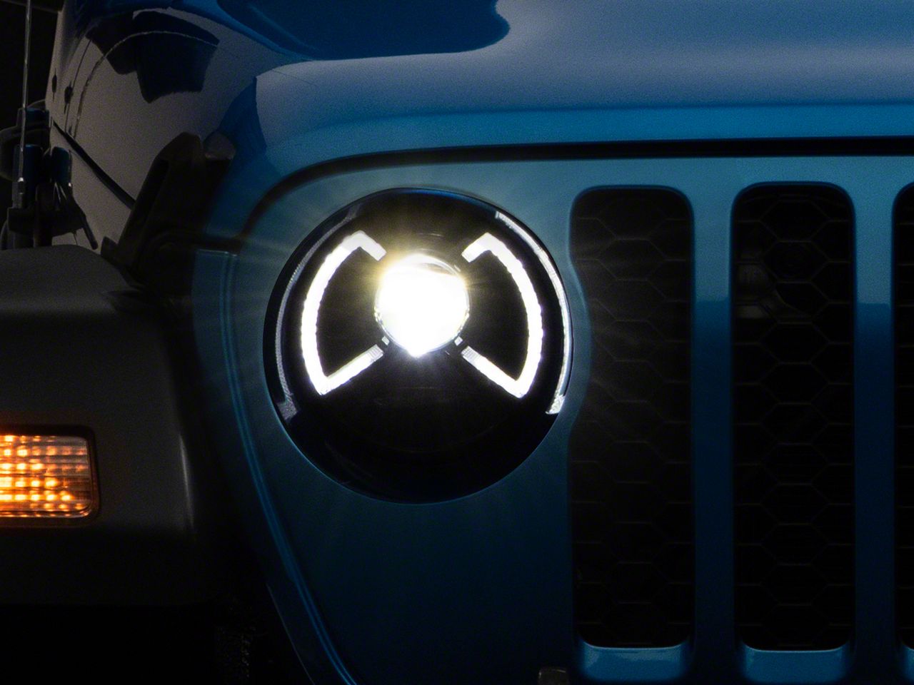 Raxiom Jeep Gladiator LED Projector Headlights; Black Housing; Clear