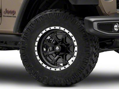 Mammoth Split 16 Beadlock Satin Black with Polished Lip Wheel; 17x9 (20-23 Jeep Gladiator JT)
