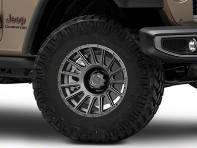 Rovos Wheels Bara Charcoal Wheel; 17x9 (20-23 Jeep Gladiator JT)