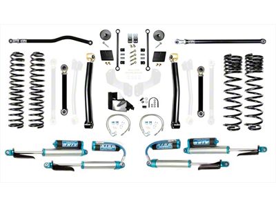 EVO Manufacturing 4.50-Inch Enforcer Stage 3 Suspension Lift Kit with King 2.5 Blue Shocks and Front and Rear Track Bar (20-24 3.6L Jeep Gladiator JT)