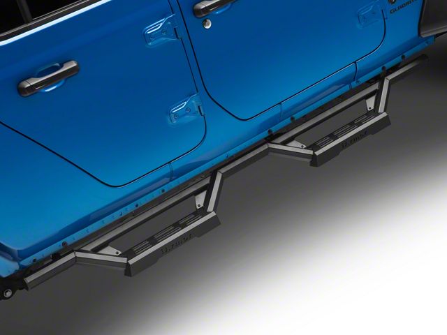 Octagon Tube Drop Style Nerf Side Step Bars; Black (20-24 Jeep Gladiator JT)