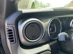 A/C Vent Accent Trim; Raw Carbon Fiber (20-23 Jeep Gladiator JT)