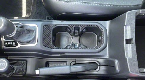 Center Console Cup Holder Accent Trim; Domed Carbon Fiber (20-23 Jeep Gladiator JT)