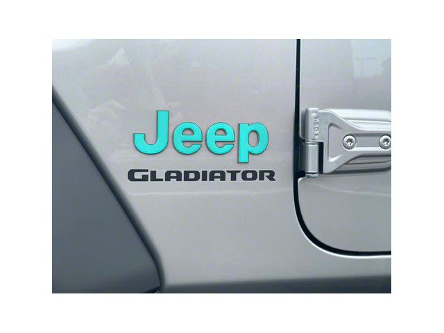 Jeep Fender Emblem Letter Overlays; Turquiose (20-24 Jeep Gladiator JT)