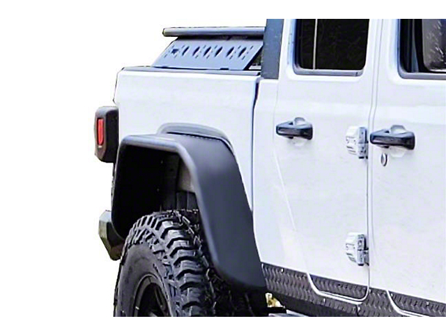 Rear Tube Fender Flares; Black (20-23 Jeep Gladiator JT)