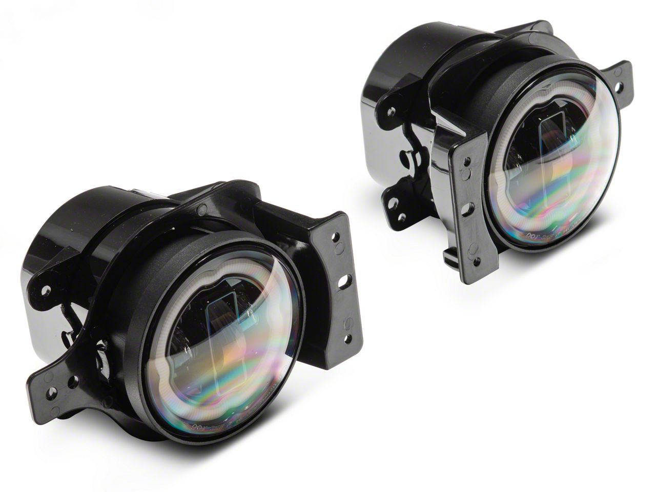 Raxiom Axial Series 9-Inch Angel Eye LED Headlights and LED Fog Lights;  Black Housing; Clear Lens (20-24 Jeep Gladiator JT) - Raxiom