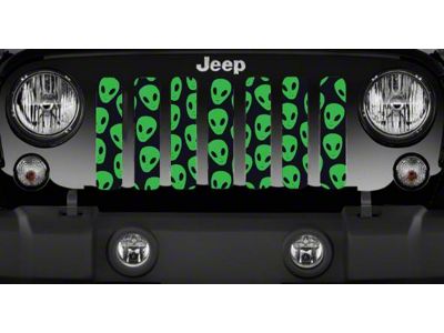 Grille Insert; Bright Green Alien Heads (20-24 Jeep Gladiator JT)