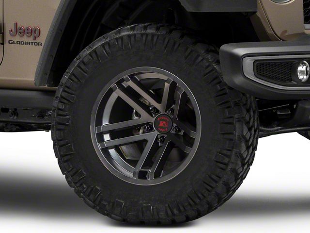Rugged Ridge Jesse Spade Satin Gunmetal Gray Wheel; 17x9 (20-24 Jeep Gladiator JT)
