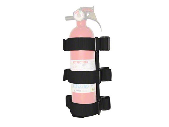 Rugged Ridge Sport Bar Fire Extinguisher Holder; Black (Universal; Some Adaptation May Be Required)