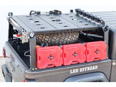 LoD Offroad Black Ops Bed Rack Floor Kit; Black Texture (20-24 Jeep Gladiator JT)