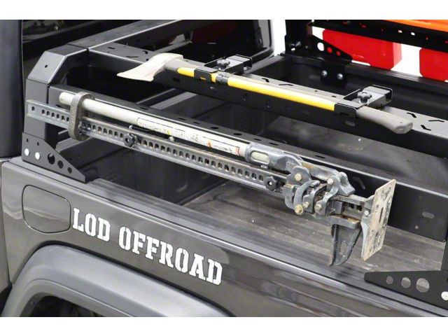 LoD Offroad Black Ops Bed Rack Hi Lift Mount; Black Texture (20-24 Jeep Gladiator JT)