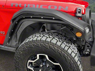 Air Design Panther Pro Fender Flares with Mud Flaps and Amber Lights; Satin Black (20-24 Jeep Gladiator JT)