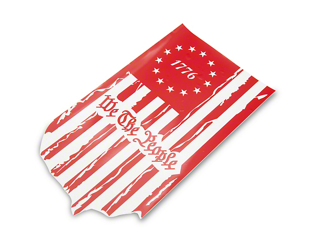 SEC10 We The People Vertical Flag Decal; Red (Universal; Some Adaptation May Be Required)