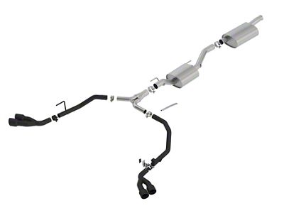Borla Touring Dual Exhaust System with Ceramic Black Tips; Side Exit (20-24 3.6L Jeep Gladiator JT)