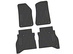 FLEXTREAD Factory Floorpan Fit Tire Tread/Scorched Earth Scene Front and Rear Floor Mats with Gladiator Insert; Black (20-23 Jeep Gladiator JT)